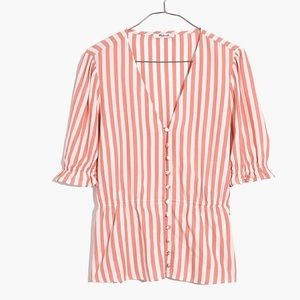 NWT Madewell V-Neck Peplum Popover Top